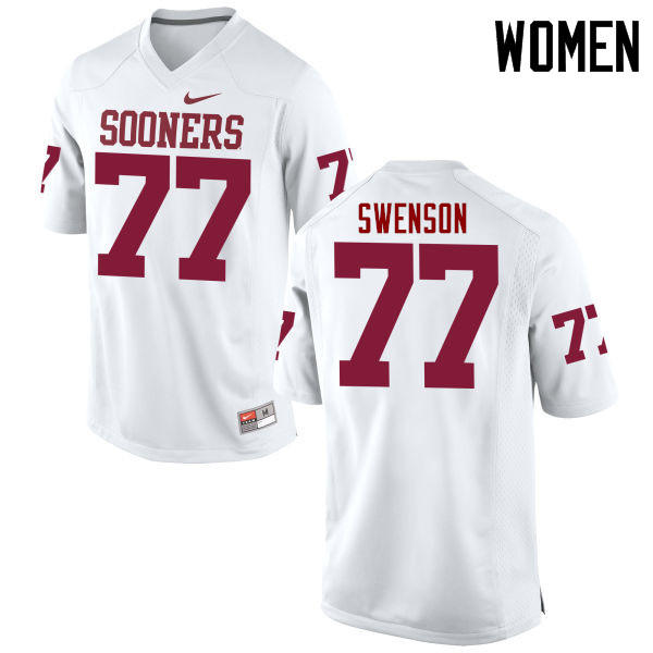 Women Oklahoma Sooners #77 Erik Swenson College Football Jerseys Game-White - Click Image to Close